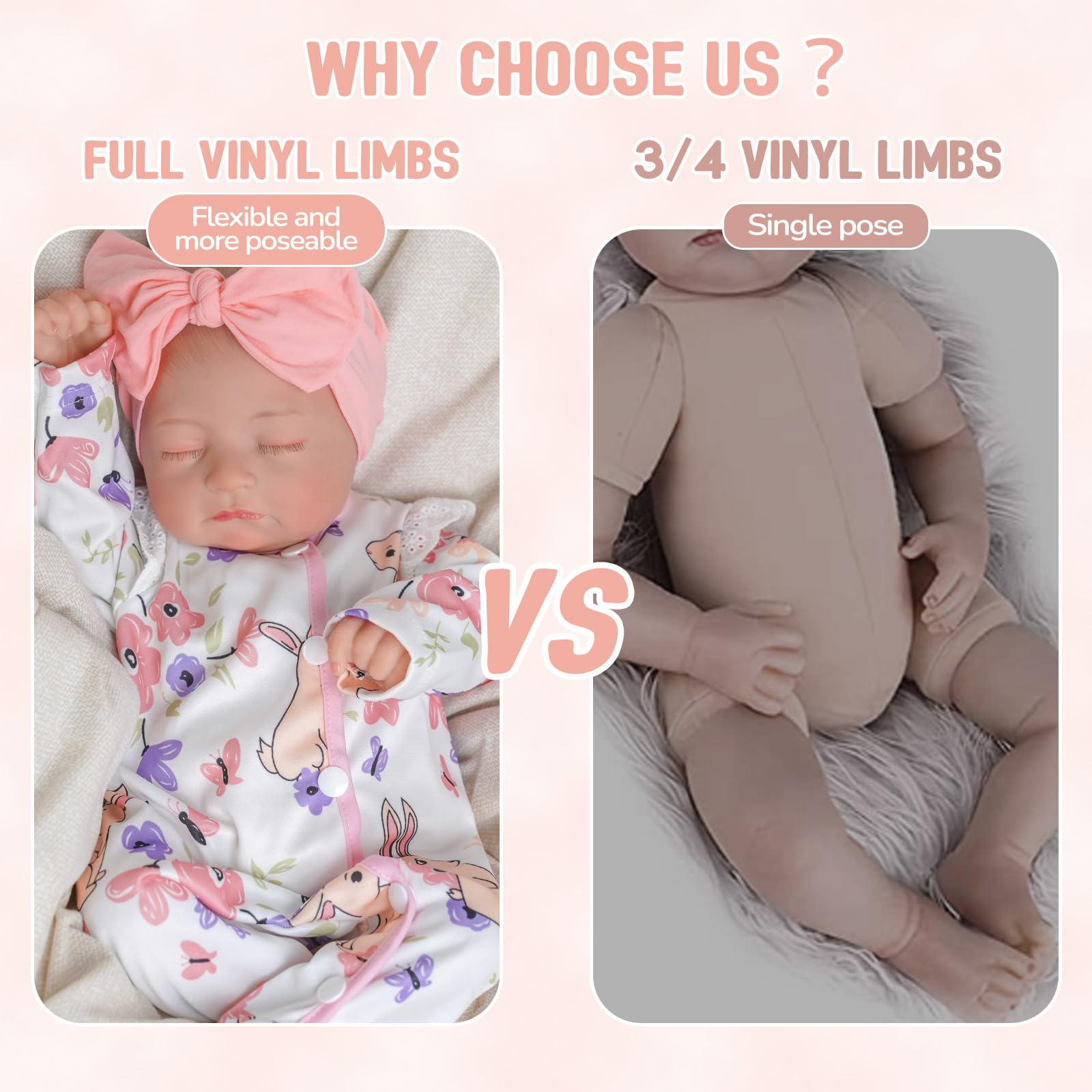 Amazon | BABESIDE 18インチ リボーンドールガール – 本物そっくりの